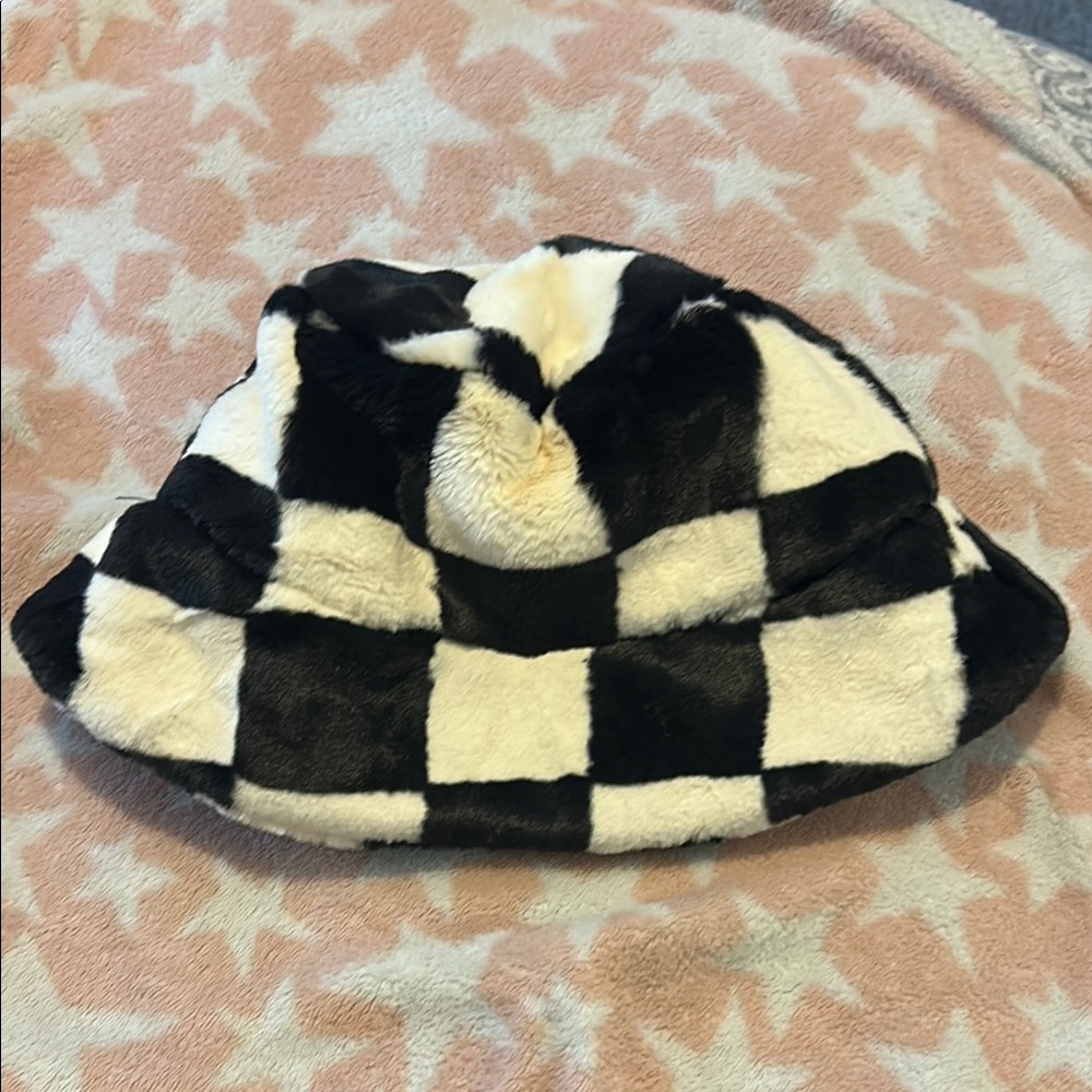 Checkered Black and White hat
